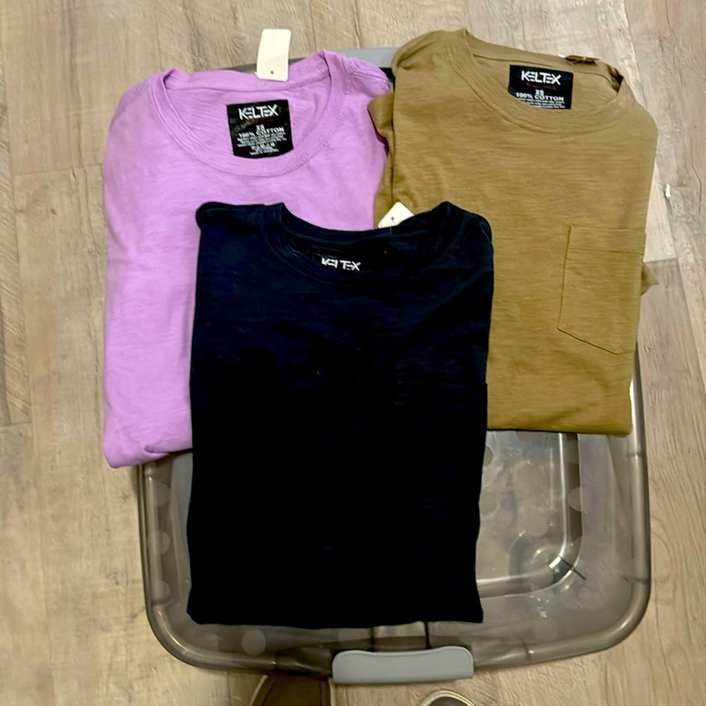 3 X-Small Men’s Keltex Pocket 100% Cotton Tees